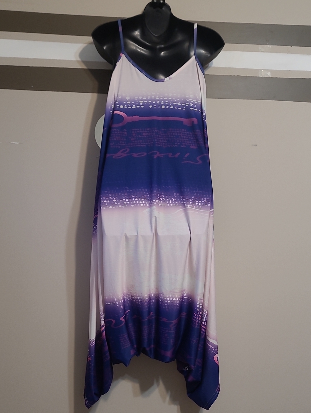 Lily by Firmiana Purple/White Ombre Harem Jumpsuit Boho Ovrszd Beachwear Sz Med - Picture 10 of 13